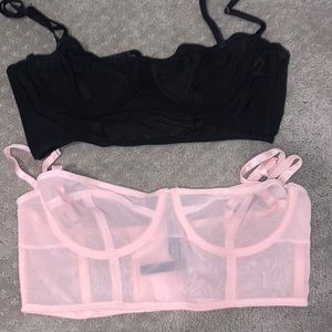 SET OF 2 urban outfitters mesh bralettes